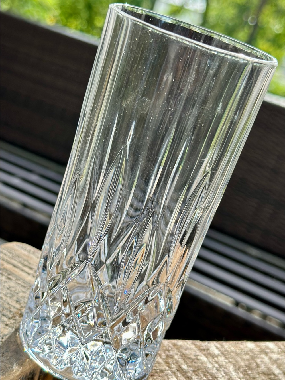 Royal Crystal Rock Opera Crystal Tumbler Highball Glass Starburst Base